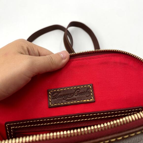 Dooney & Bourke Brown Chestnut Leather Florentine Zip Pod Backpack - Picture 8 of 10